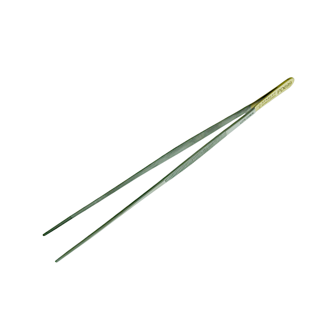 PINÇA DISSECÇÃO RETA ANATOMICA 30CM PONTA 4,5MM COM SERRILHA